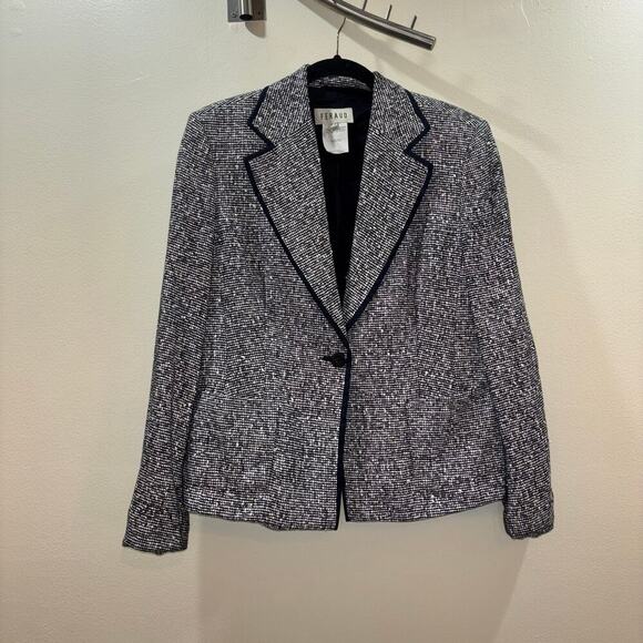 Vintage Louis Féraud Wool Blend Blazer- Tweed Luxury Designer Blazer- Size US 10 - Picture 3 of 15